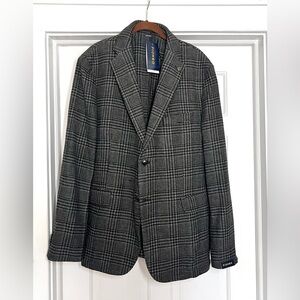Piombo Italian label Men's Black and Gray Plaid Blazer size 46